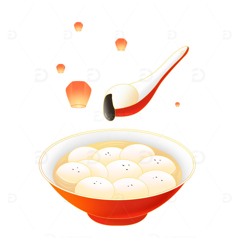 源文件下载【趣麦麦图】国潮美食汤圆节气冬至元宵