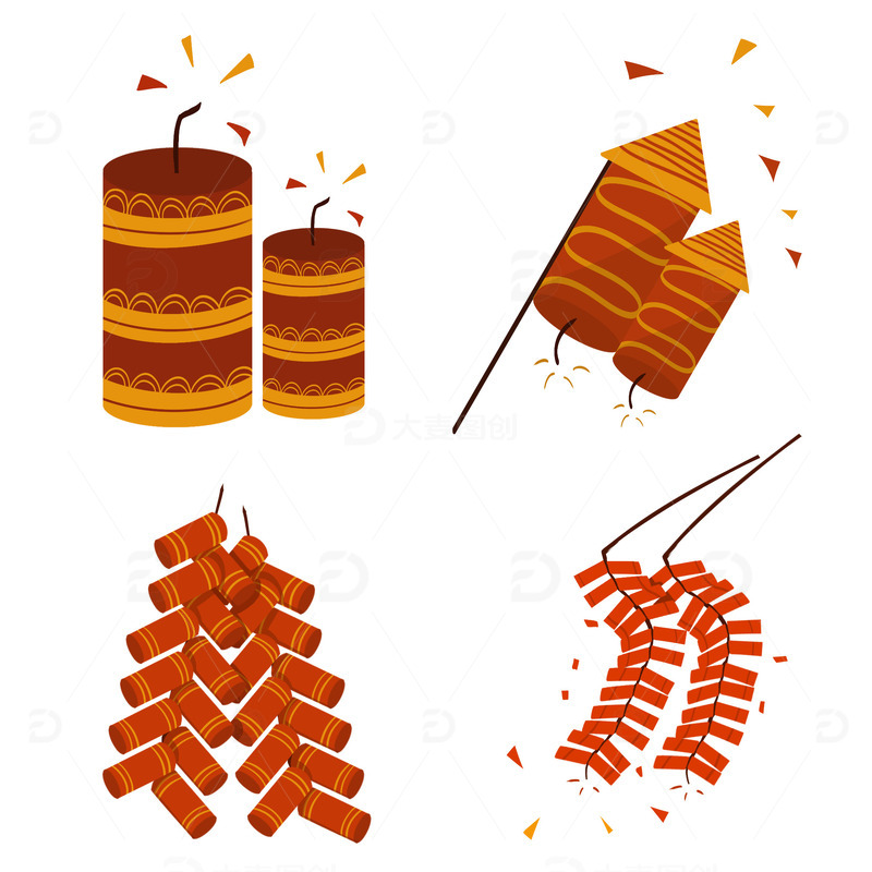 春节 除夕 放鞭炮 红色 爆竹 年味