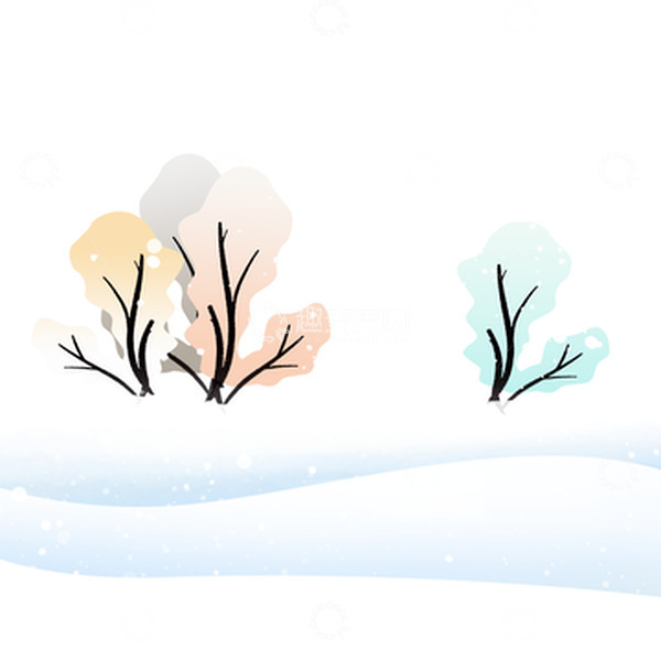 源文件下载【趣麦麦图】-冬天下雪植物装饰元素