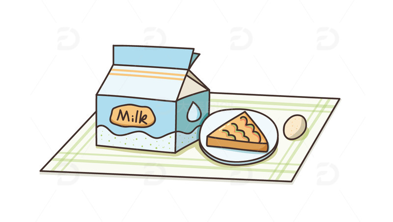 源文件下载【趣麦麦图】手绘精致早餐鸡蛋牛奶营养蛋白质谷物小麦