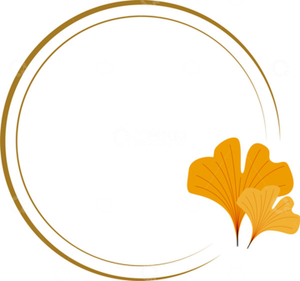 源文件下载【趣麦麦图】秋天银杏叶圆形边框