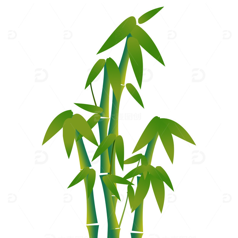 源文件下载【趣麦麦图】手绘插画竹子元素