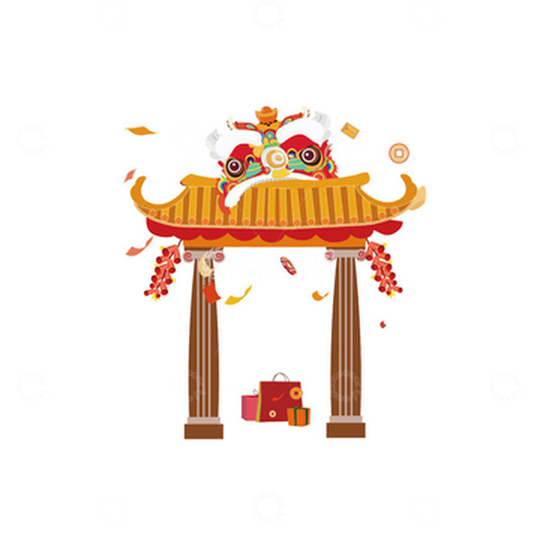 源文件下载【趣麦麦图】-新年年货节门框年货