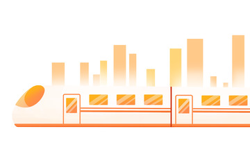 春运回家过年高铁交通工具元素