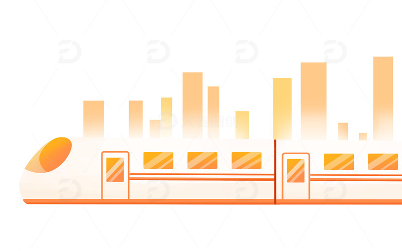 春运回家过年高铁交通工具元素