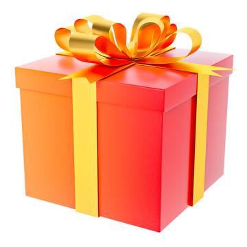 渐变春节过年礼品礼盒3D元素年货节