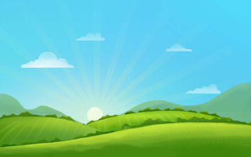 扁平风天空草地背景