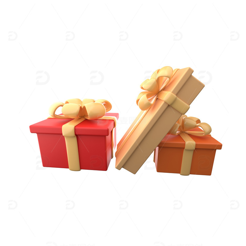 电商年货节一堆3D礼盒元素