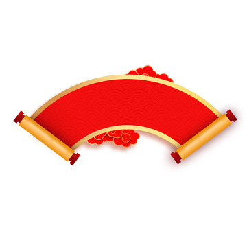 红色国潮扇子边框