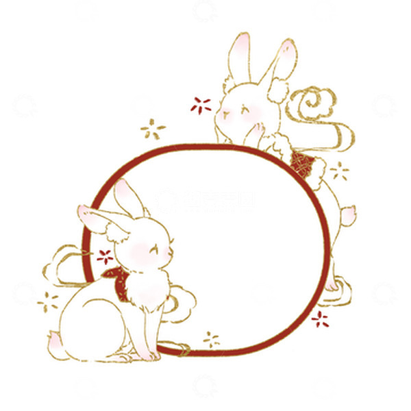 源文件下载【趣麦麦图】-兔年春节可爱边框