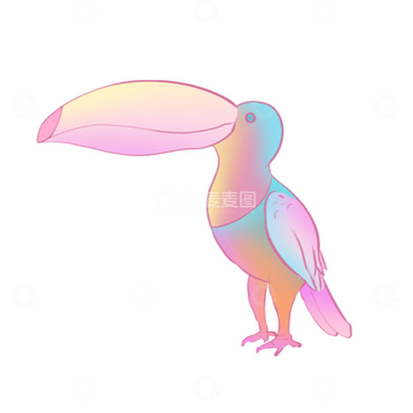 源文件下载【趣麦麦图】手绘卡通动物鸟类元素