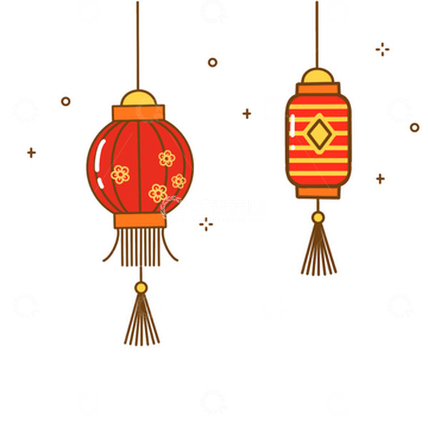 源文件下载【趣麦麦图】卡通新年大红灯笼高高挂