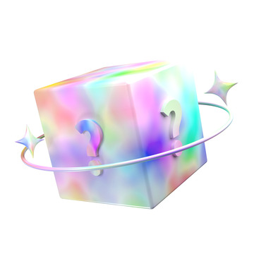 镭射环绕3D盲盒潮流未来漂浮元素