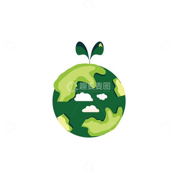 源文件下载【趣麦麦图】春天创意地球