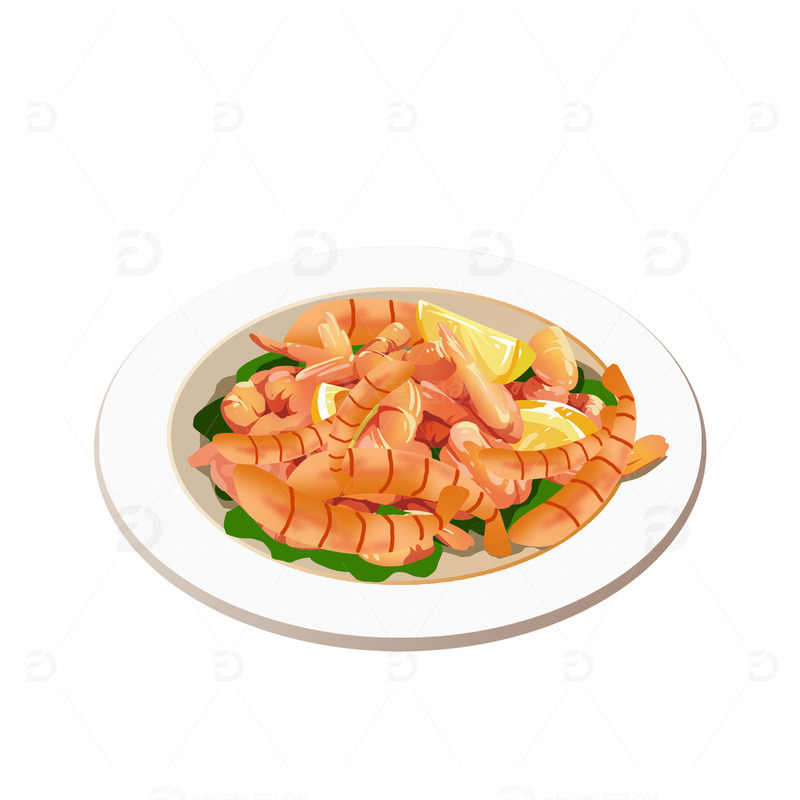 源文件下载【趣麦麦图】卡通手绘虾条菜品元素