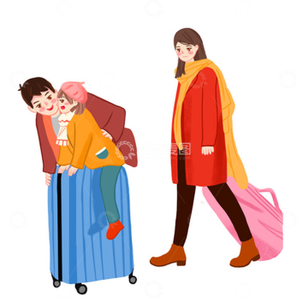 源文件下载【趣麦麦图】一家人回家过年