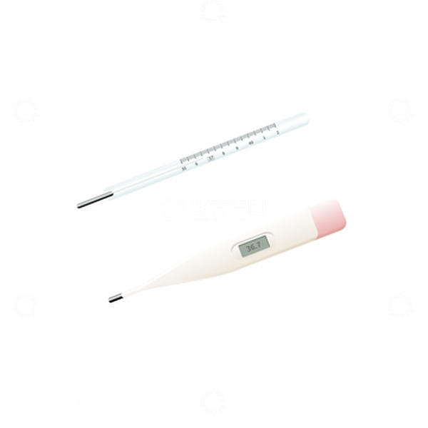 源文件下载【趣麦麦图】矢量水银体温计电子体温计