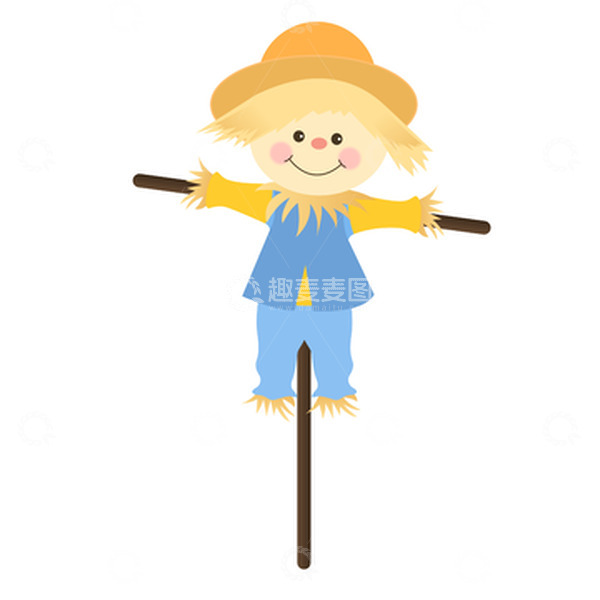 源文件下载【趣麦麦图】小清新稻草人卡通手绘图