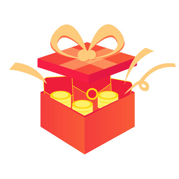 红色卡通钱包手绘图