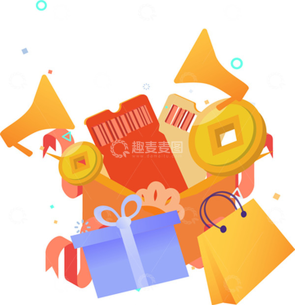 源文件下载【趣麦麦图】新春年货节元素