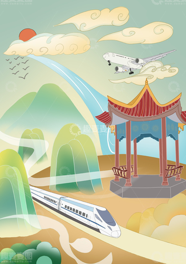 源文件下载【趣麦麦图】国潮插画细腻风格