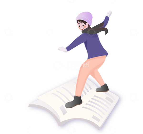 源文件下载【趣麦麦图】书本学习人物创意手绘