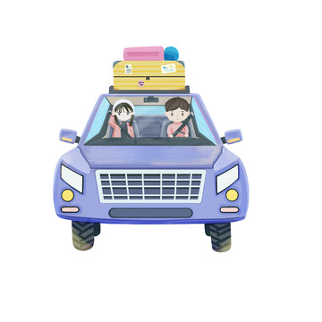 情侣自驾回家过年