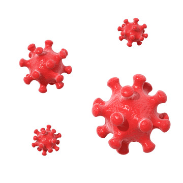 3d立体红色病毒新冠