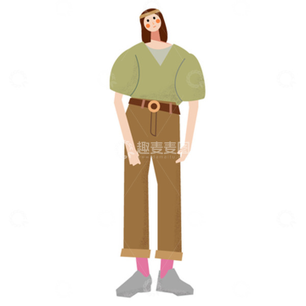 源文件下载【趣麦麦图】卡通人物 夸张比例 人物插画 可爱卡通