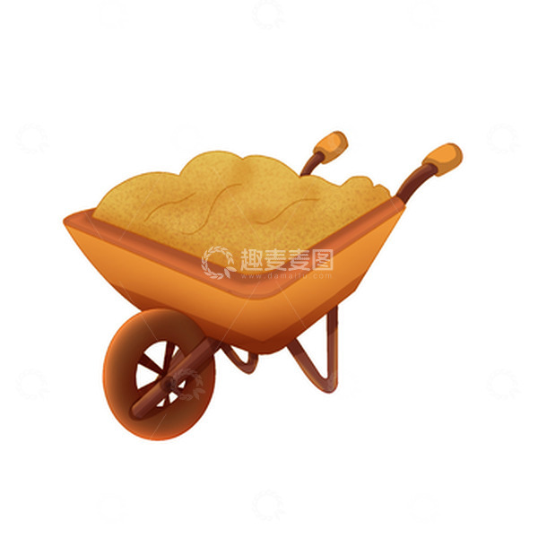 源文件下载【趣麦麦图】手绘卡通风农业农具斗车元素