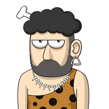 豹纹搞怪原石人头像手绘图