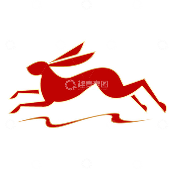 源文件下载【趣麦麦图】剪纸装饰红色兔年元素