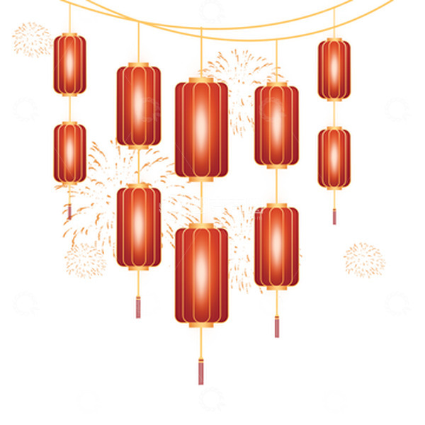 源文件下载【趣麦麦图】红色喜庆灯笼元素装饰