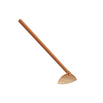 手绘卡通风农业工具锄头元素