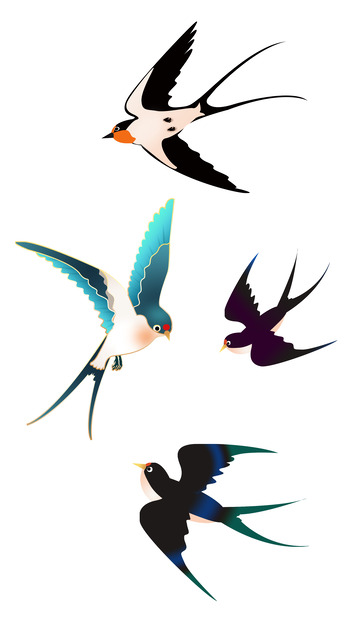 卡通插画手绘燕子元素