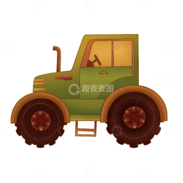 源文件下载【趣麦麦图】手绘卡通风农业农具拖拉机元素
