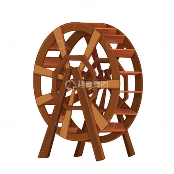 源文件下载【趣麦麦图】手绘卡通风农业农具龙骨水车元素