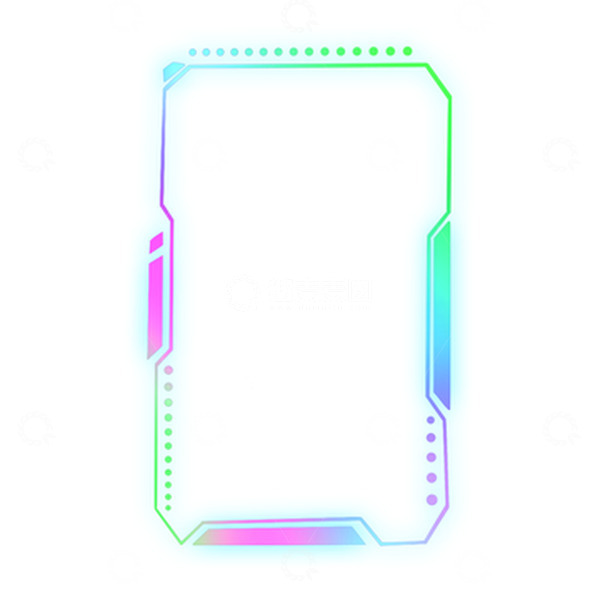 源文件下载【趣麦麦图】光效发光炫彩游戏边框元素