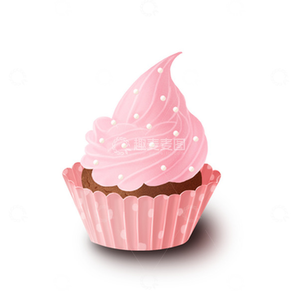 源文件下载【趣麦麦图】粉色小清新纸杯蛋糕元素