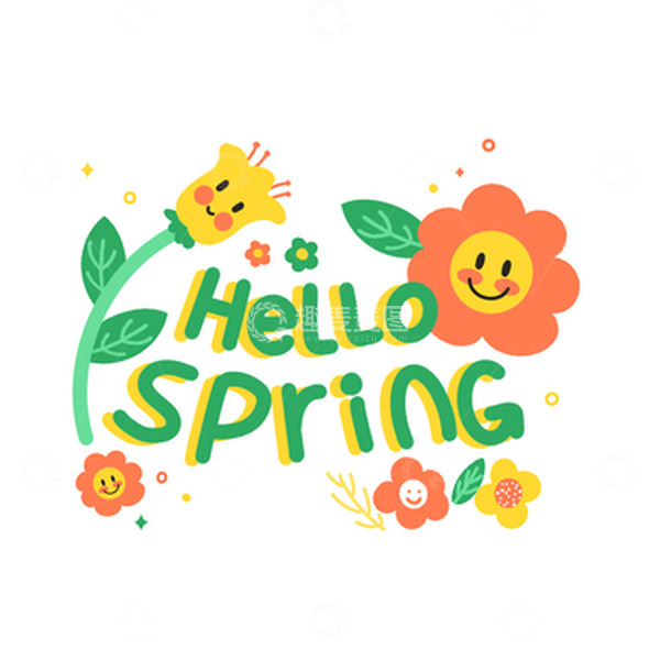 源文件下载【趣麦麦图】-绿色立春可爱创意手写字体元素