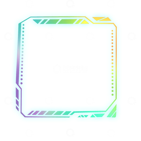 源文件下载【趣麦麦图】发光光效炫彩游戏边框元素