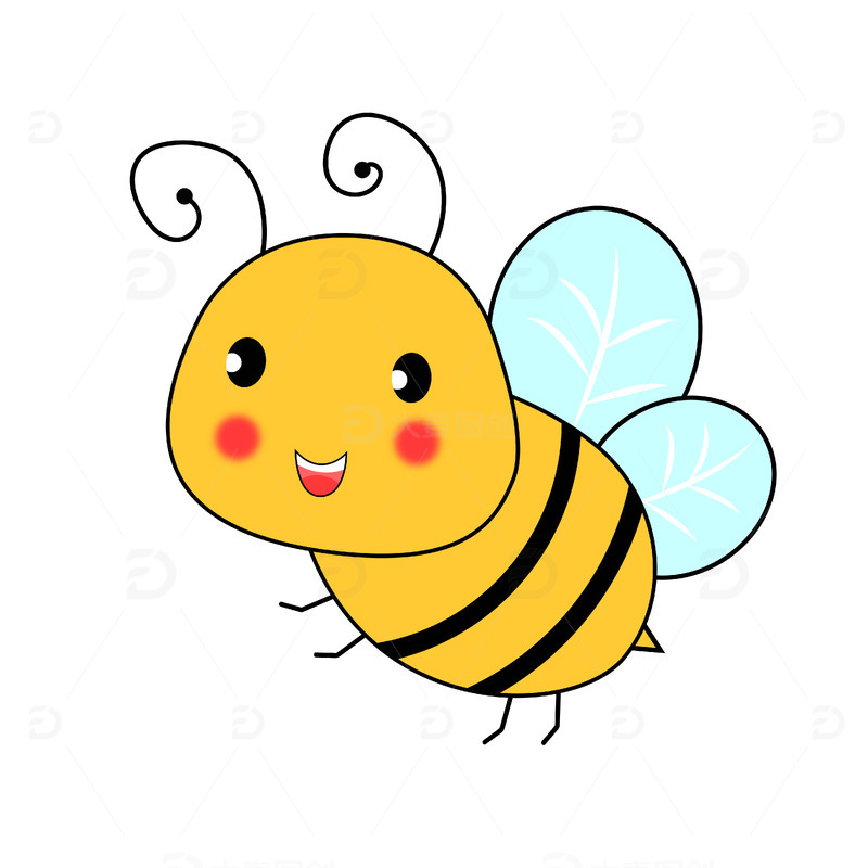 黄色蜜蜂卡通手绘图