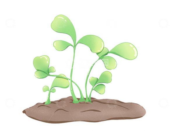 源文件下载【趣麦麦图】-绿色春天手绘发芽插画元素