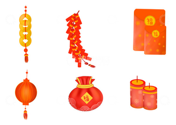源文件下载【趣麦麦图】年货节元素喜庆