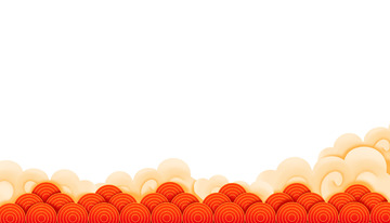 中式中国风新年金色祥云国潮边框