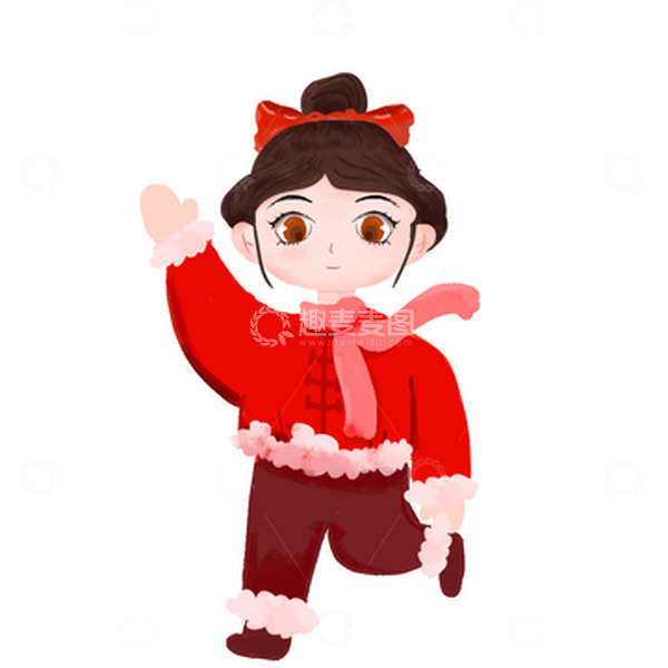 源文件下载【趣麦麦图】春节红包收红包场景回家过年