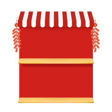 红色喜庆年货节货架过年不打烊展台