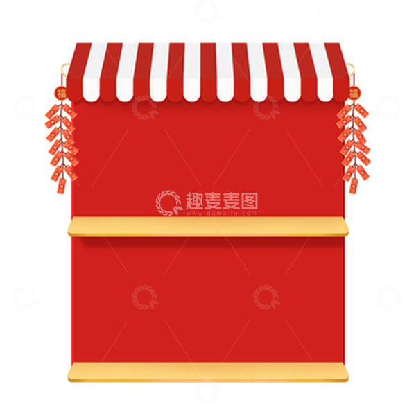 源文件下载【趣麦麦图】红色喜庆年货节货架过年不打烊展台