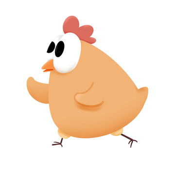 黄色奔跑的小鸡