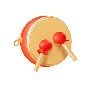 红色打鼓开门红手绘图